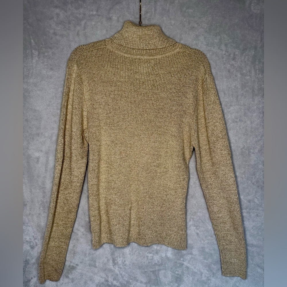 Gold Sparkly Turtleneck Sweater - Picture 5 of 5